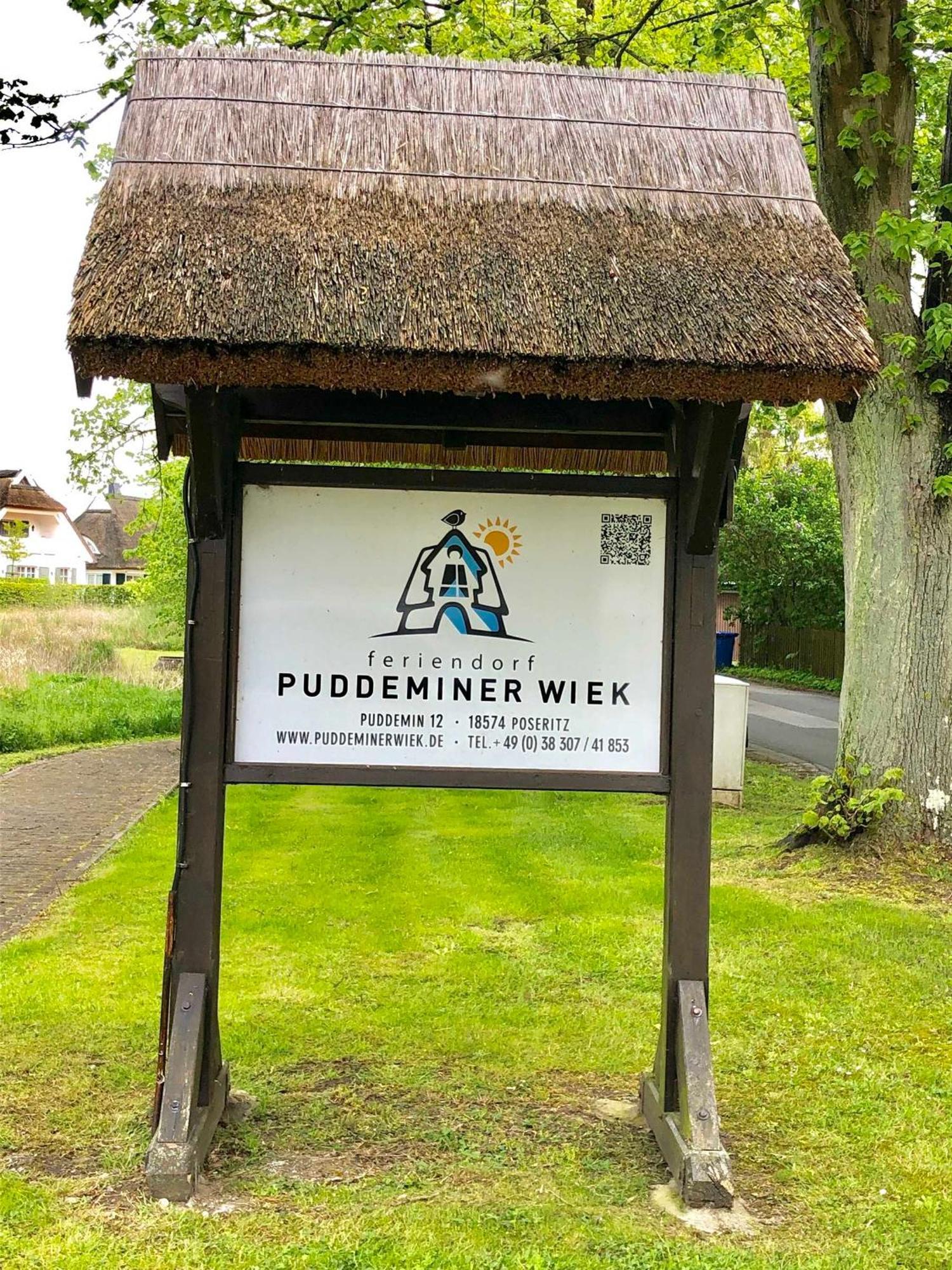 Komfortables Reetdachferienhaus Hasel 1 Puddemin 外观 照片